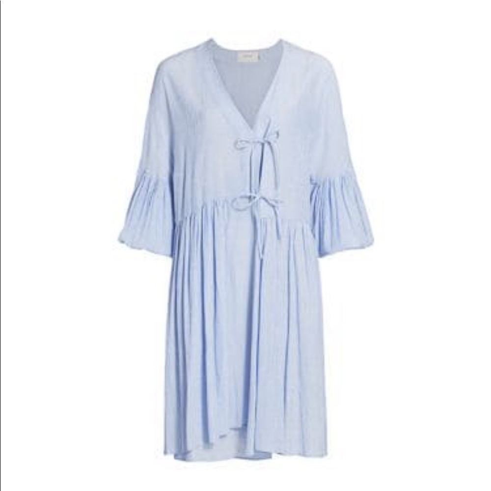 MUNTHE Efficient Bell-sleeve Shift Dress In Blue